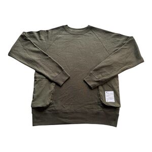 Wasted Collective Oversized Olive Green Crewneck Sweatshirt Unisex XS